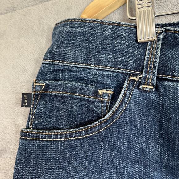 Lee Jeans Women's 22W Blue Relaxed Fit Straight Leg High Rise Stretch Denim - Picture 4 of 12